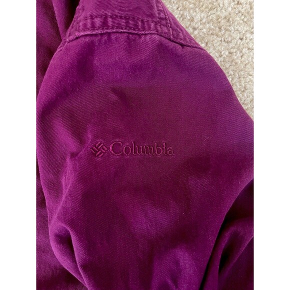 Columbia Women’s Purple Hooded Utility Chore Jacket Medium Zip Up Magenta - Picture 2 of 6